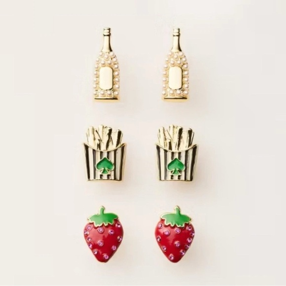 kate spade new york x Target Earrings Champagne French Fries Strawberries - Picture 1 of 4